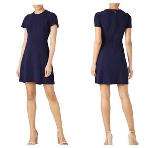 Draper James Dress Sailor Button Nautical Mini Fit Flare Navy Blue Gold